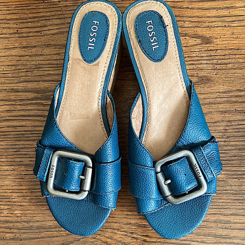 - Fossil Malea Wedge Slide Sandal Leather 7.5